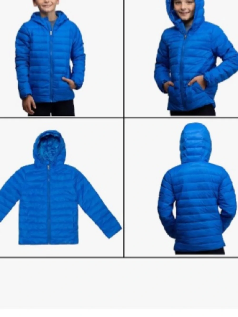 Lands' End Kids Packable Hooded Down Puffer Jacket Coat, BLUE, Size Boys XL, NWT